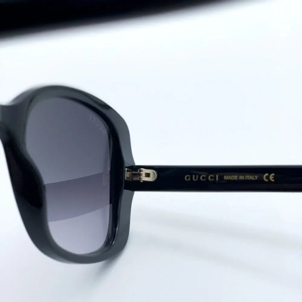 ЄNEW Gucci GG0762S  001 Black Gray Gradient Square Women Sunglasses - Picture 9 of 13
